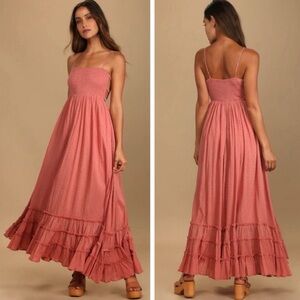 Lulu's Pink Maxi Dress with Flowing Design